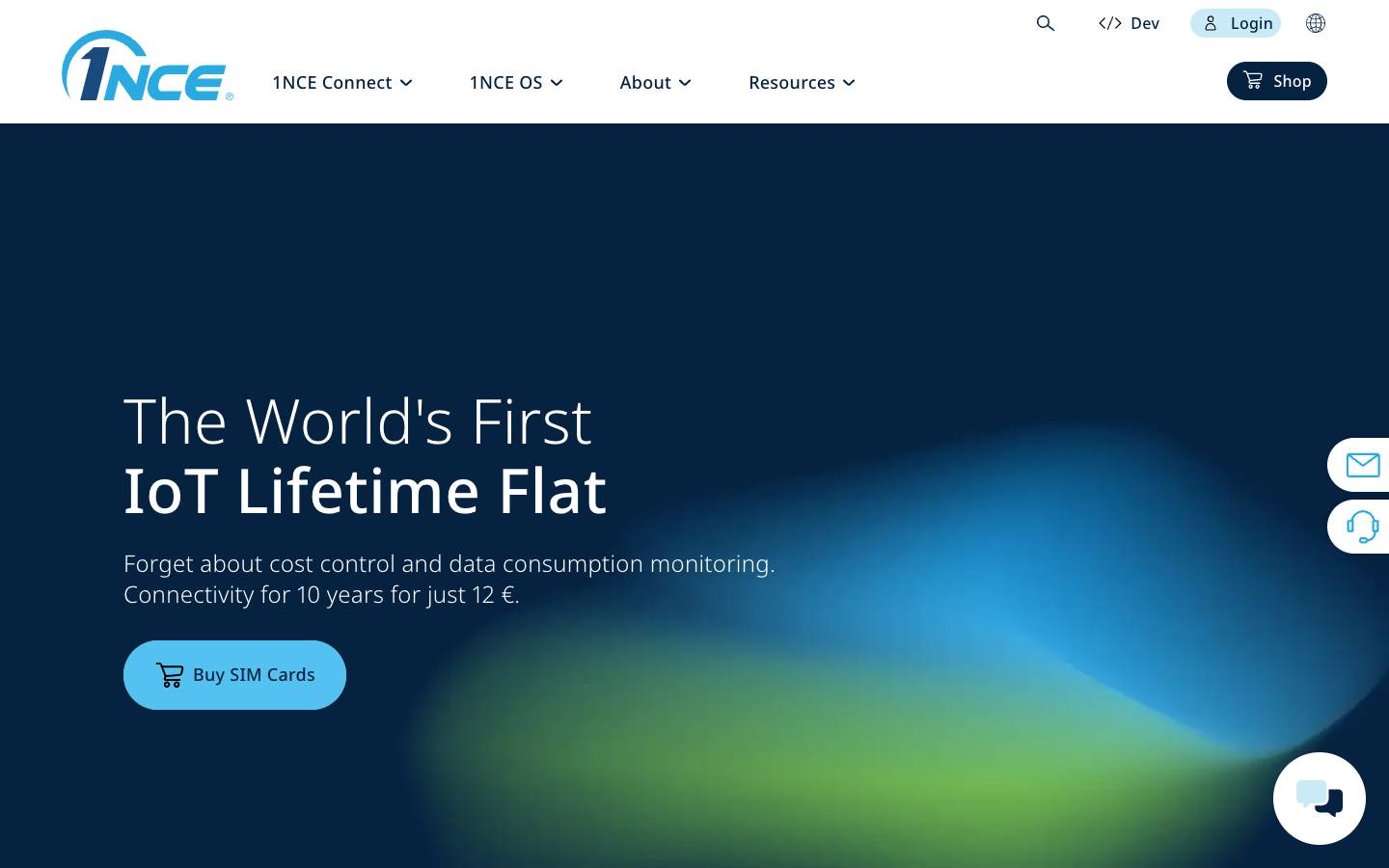 1NCE's homepage, as read on Oct 2, 2026