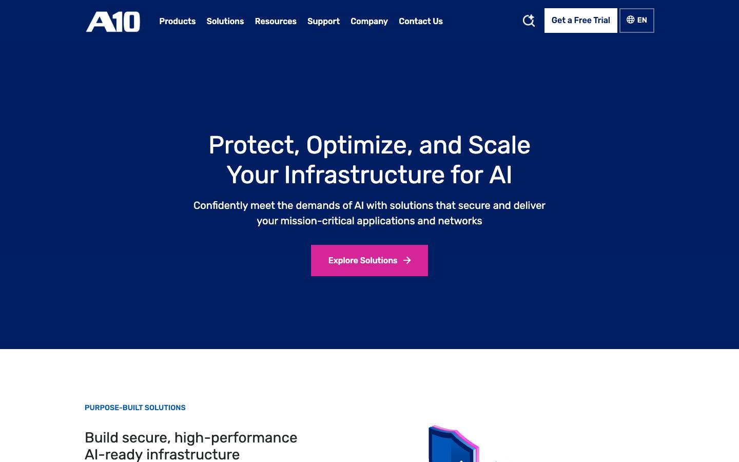 A10 Networks's homepage, as read on Oct 6, 2026