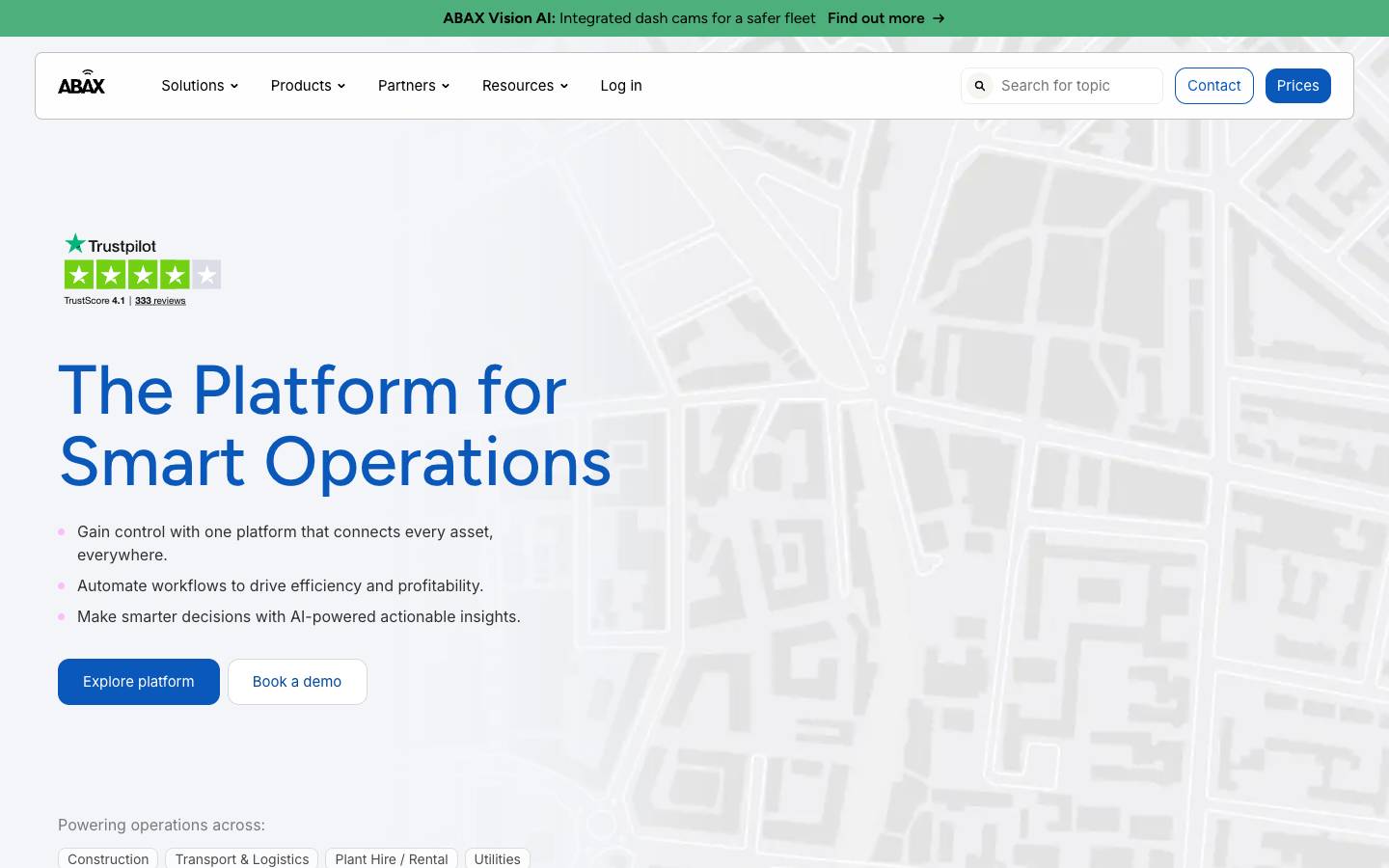 ABAX's homepage, as read on Oct 2, 2026