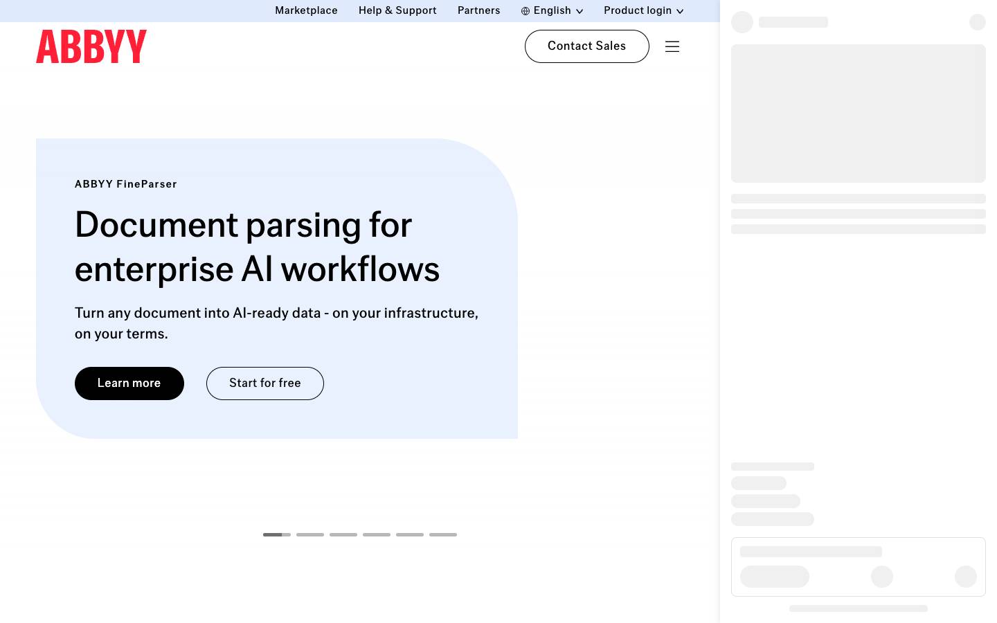 ABBYY's homepage, as read on Oct 2, 2026