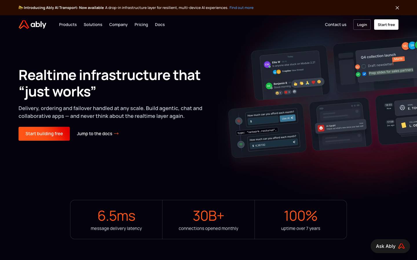 Ably's homepage, as read on Oct 2, 2026