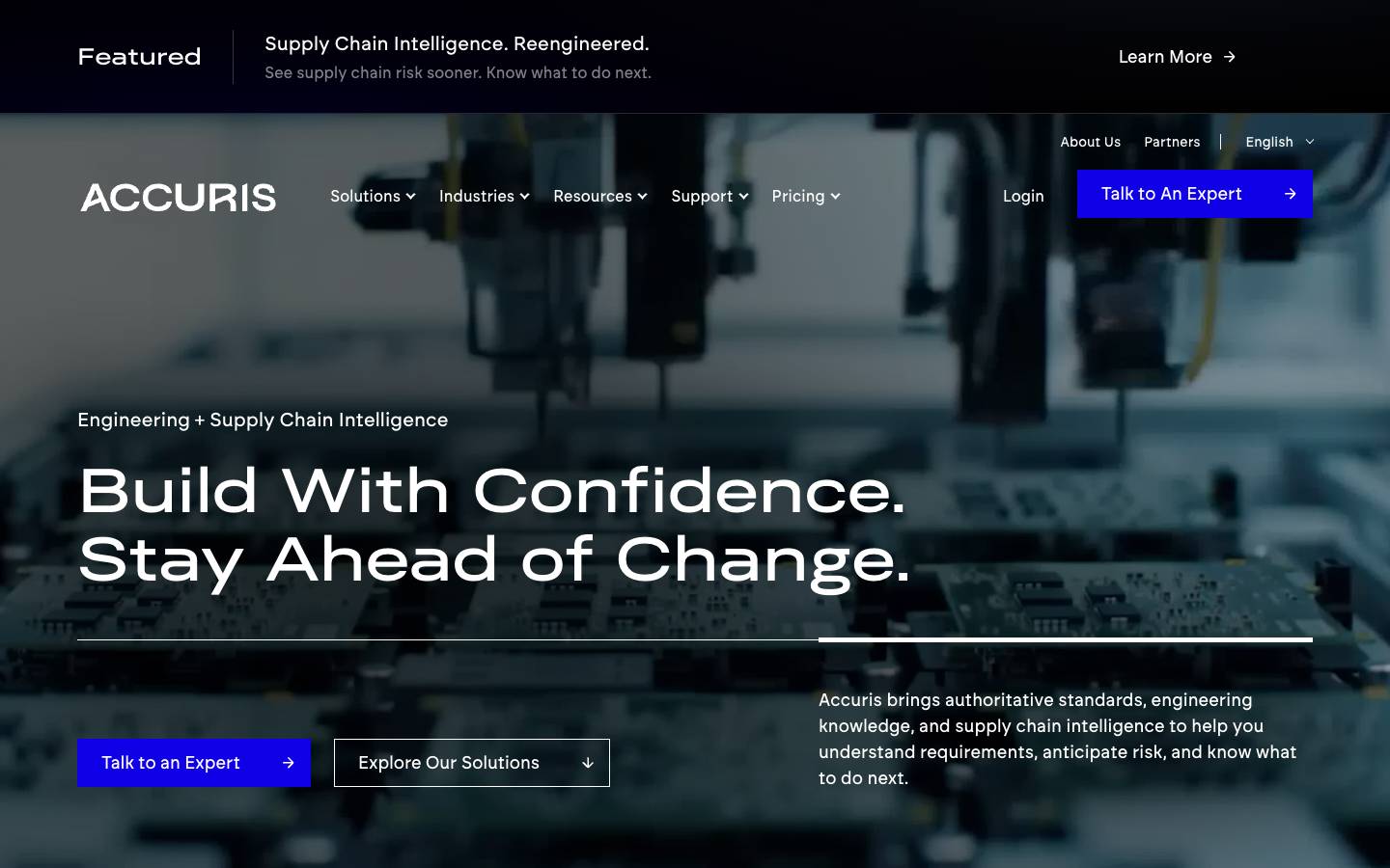 Accuris's homepage, as read on Oct 2, 2026