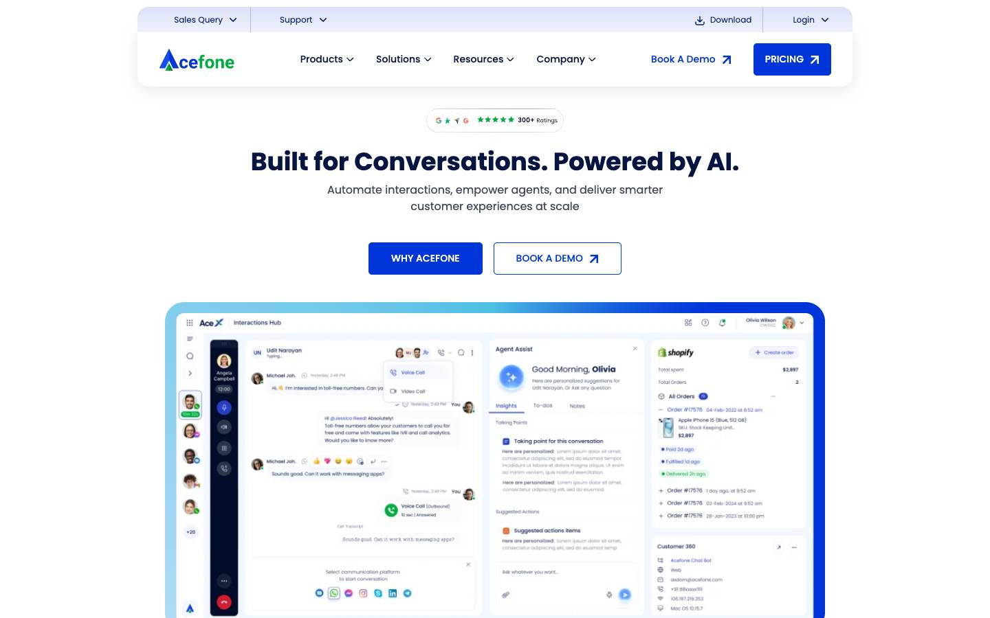 Acefone's homepage, as read on Oct 2, 2026