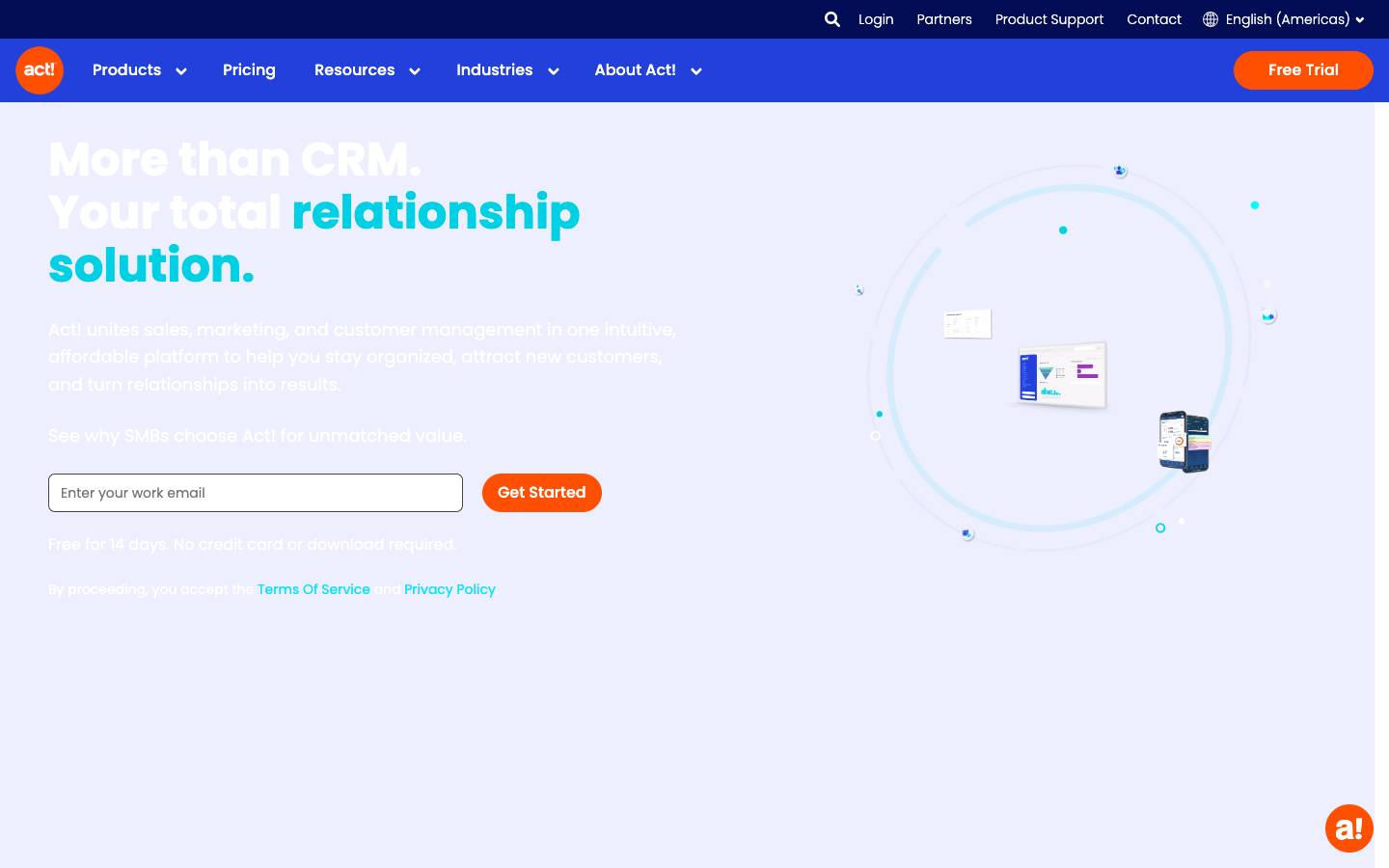 ACT!'s homepage, as read on Oct 2, 2026