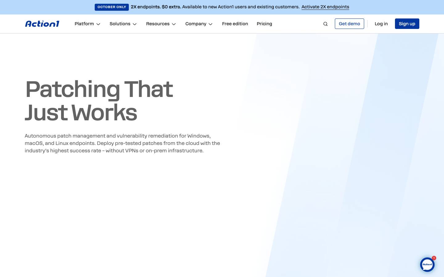 Action1's homepage, as read on Oct 2, 2026