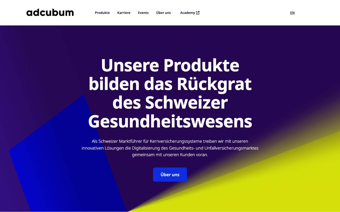 Adcubum AG's homepage, as read on Oct 2, 2026