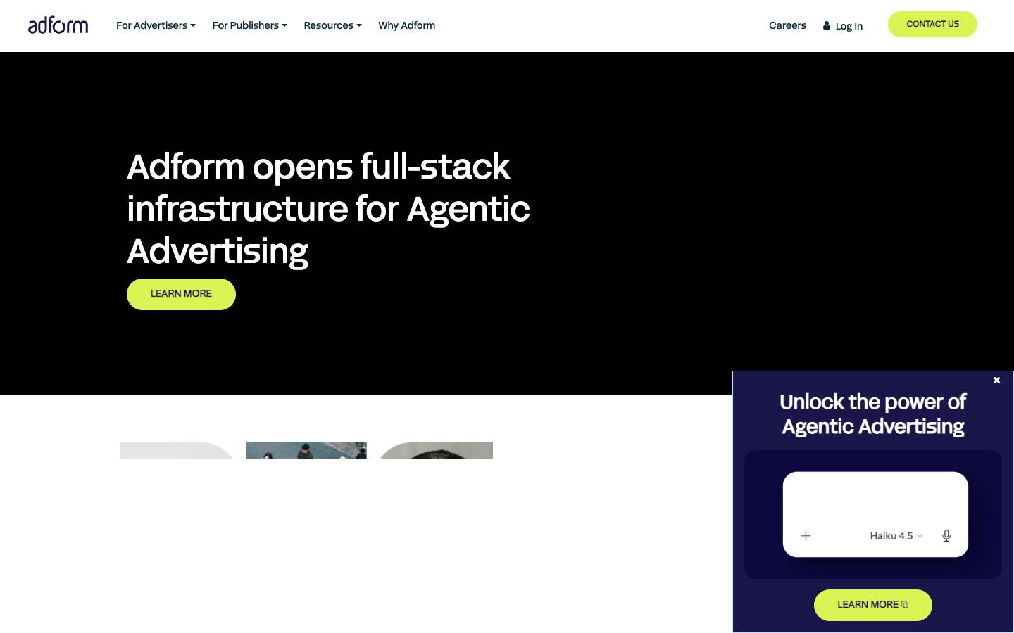 Adform's homepage, as read on Oct 2, 2026