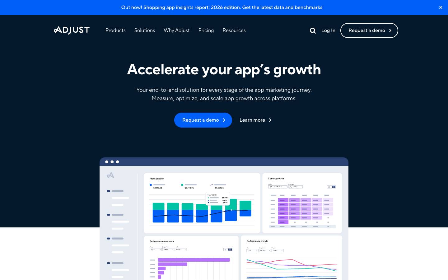 Adjust's homepage, as read on Oct 2, 2026