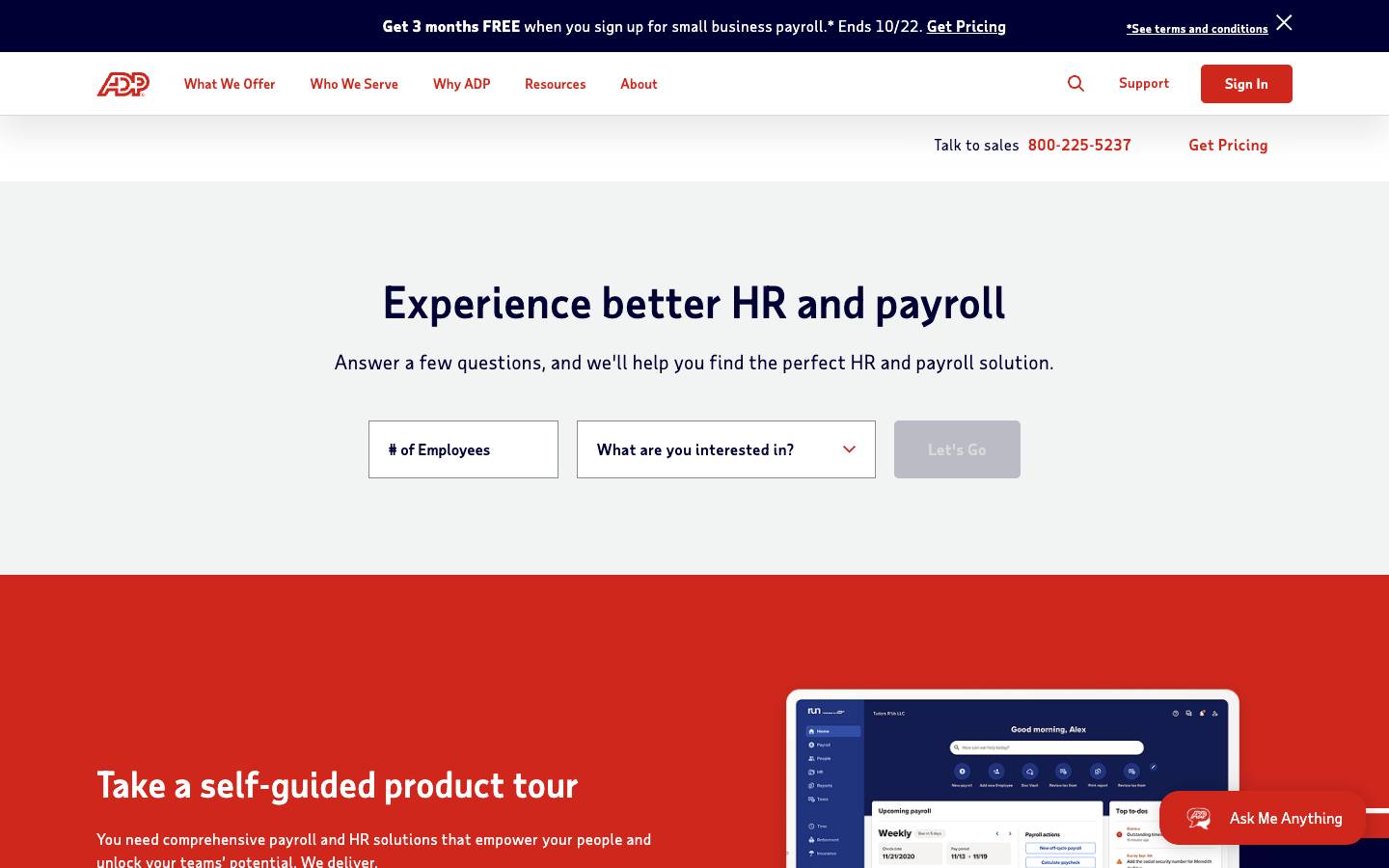 ADP's homepage, as read on Oct 2, 2026