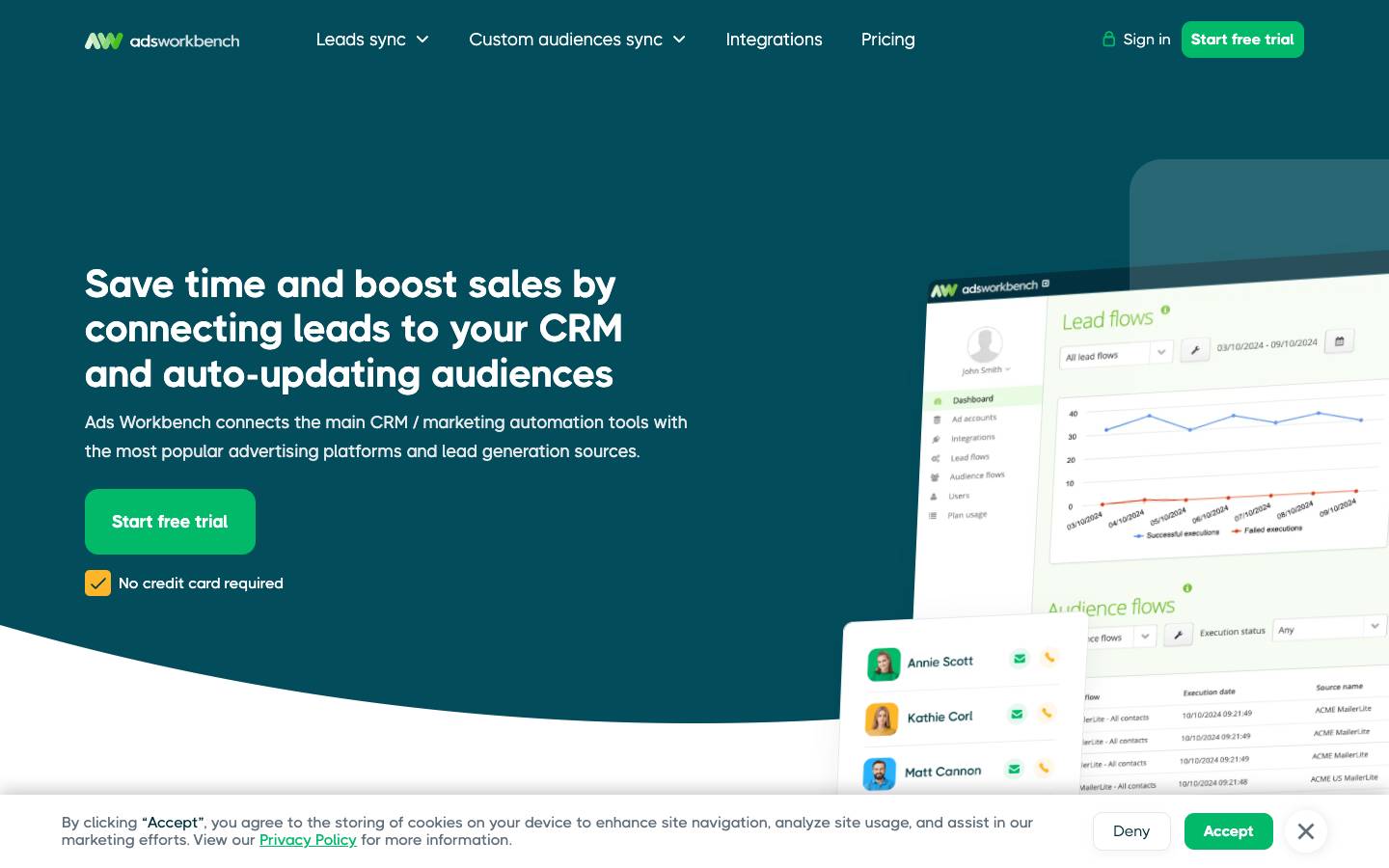 Adsworkbench's homepage, as read on Oct 6, 2026