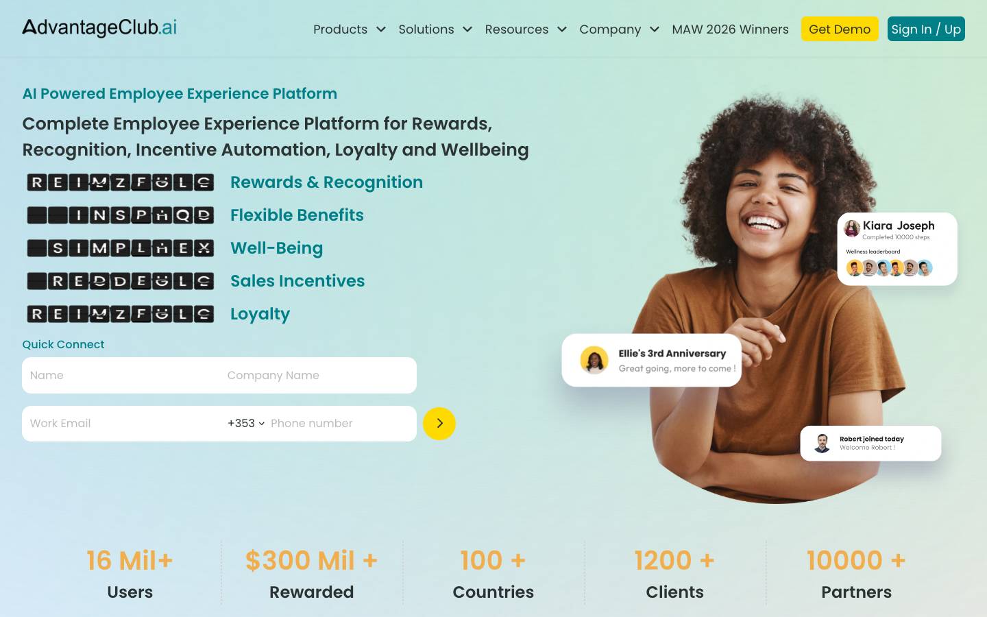 AdvantageClub.ai's homepage, as read on Oct 2, 2026