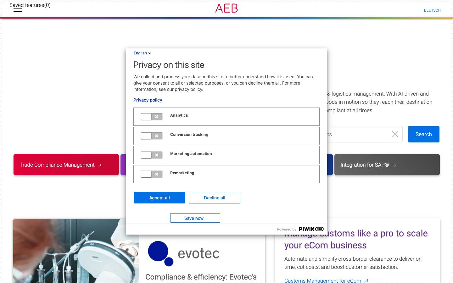 AEB's homepage, as read on Oct 6, 2026