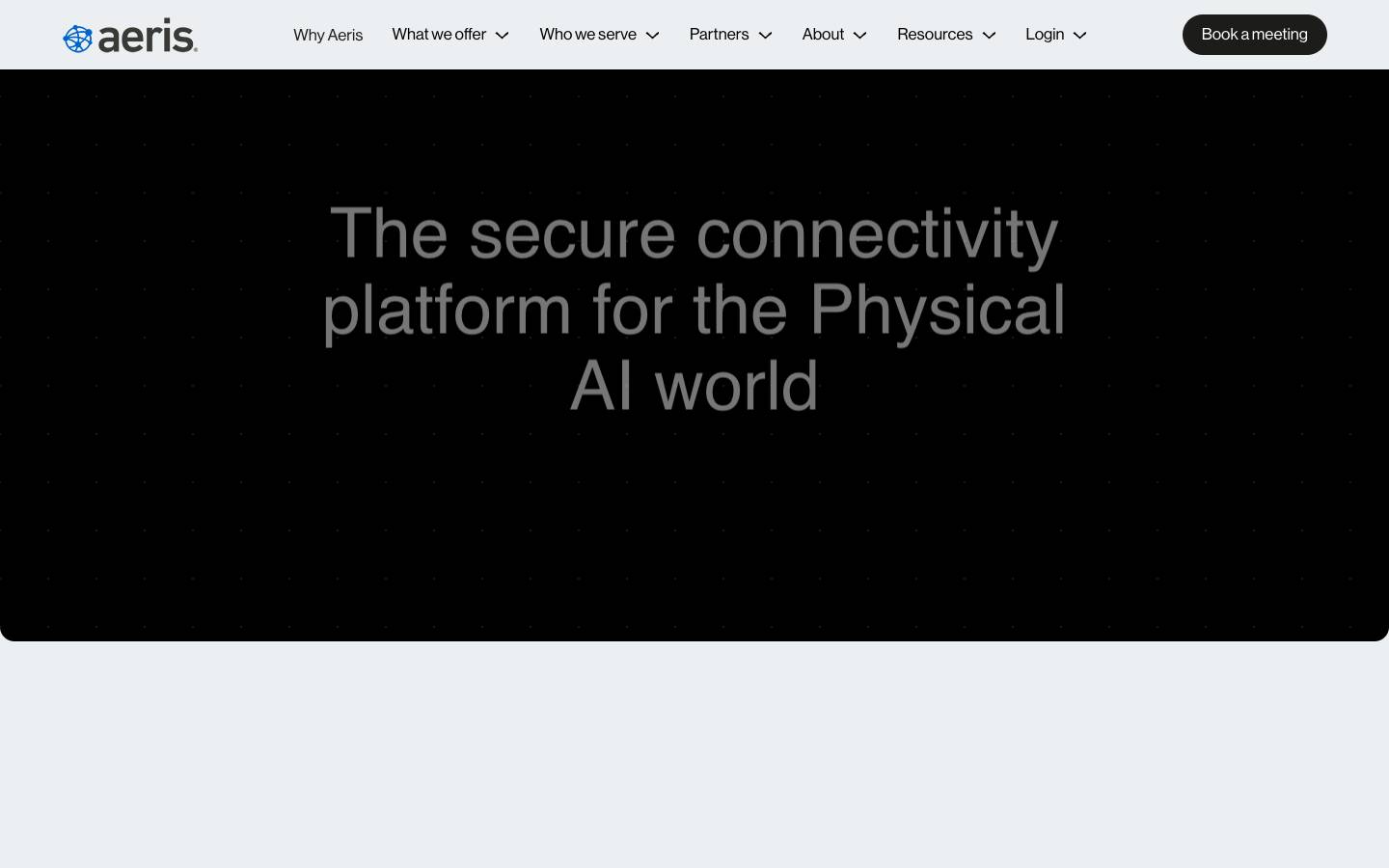 Aeris's homepage, as read on Oct 6, 2026