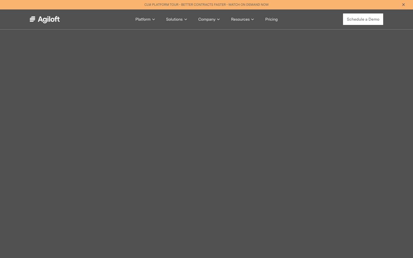 Agiloft's homepage, as read on Oct 2, 2026