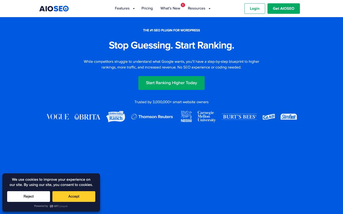 AIOSEO's homepage, as read on Oct 2, 2026