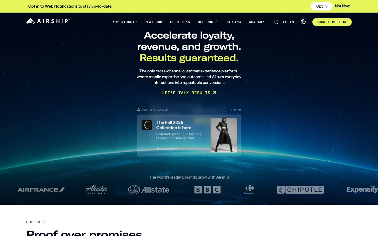 Airship's homepage, as read on Oct 2, 2026