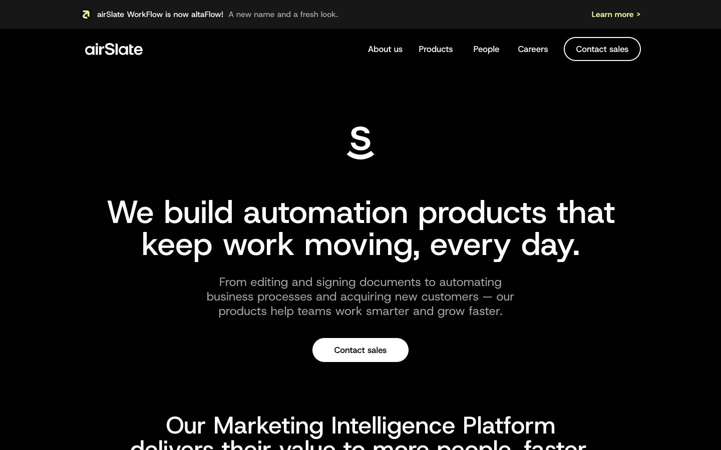 airSlate's homepage, as read on Oct 2, 2026