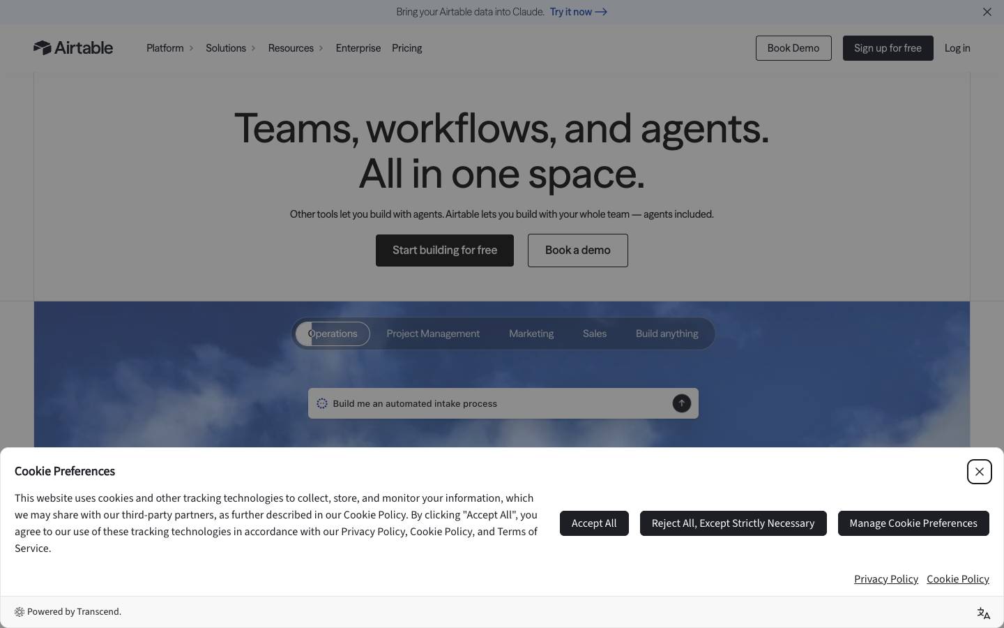 Airtable's homepage, as read on Oct 2, 2026