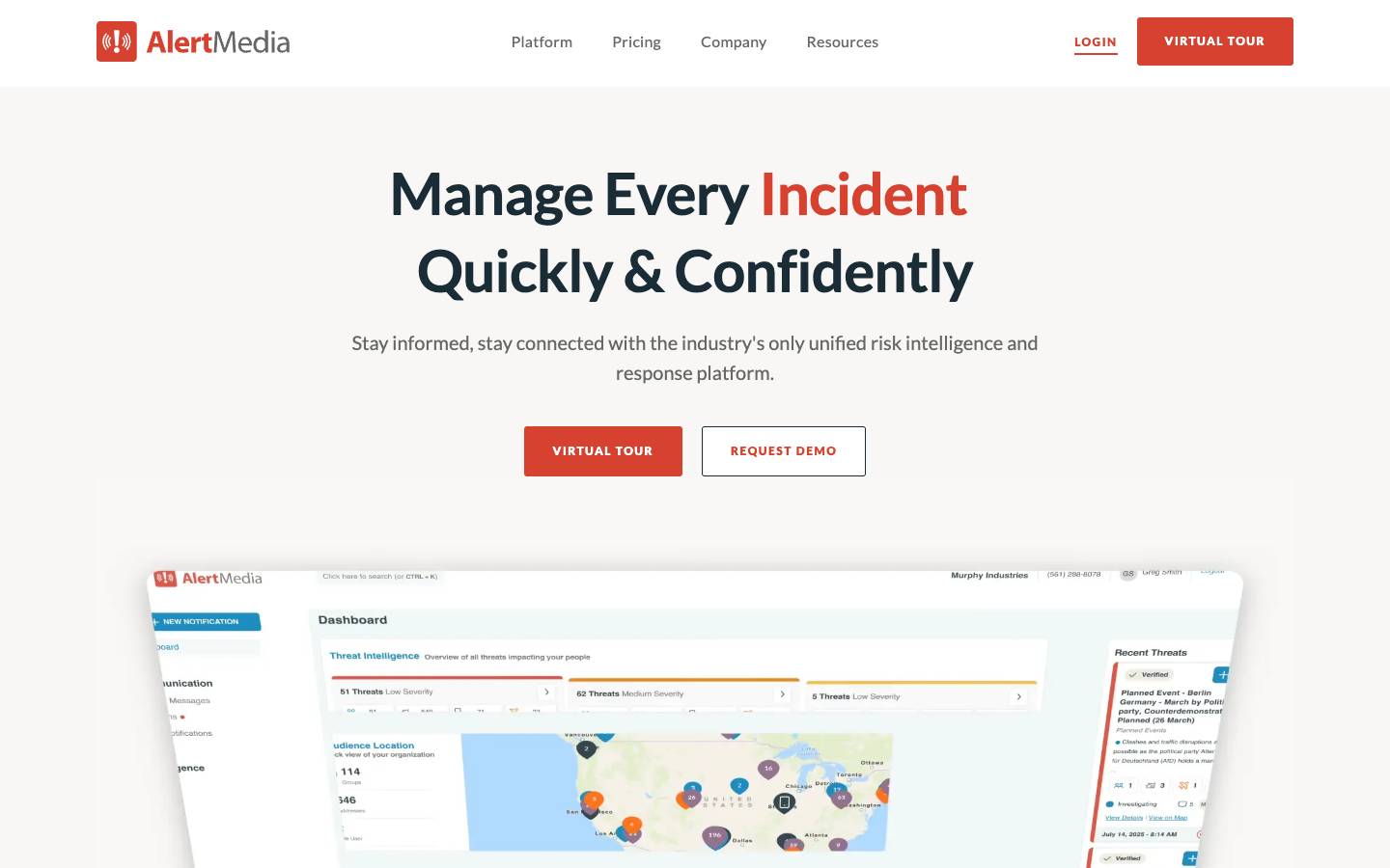 AlertMedia's homepage, as read on Oct 2, 2026