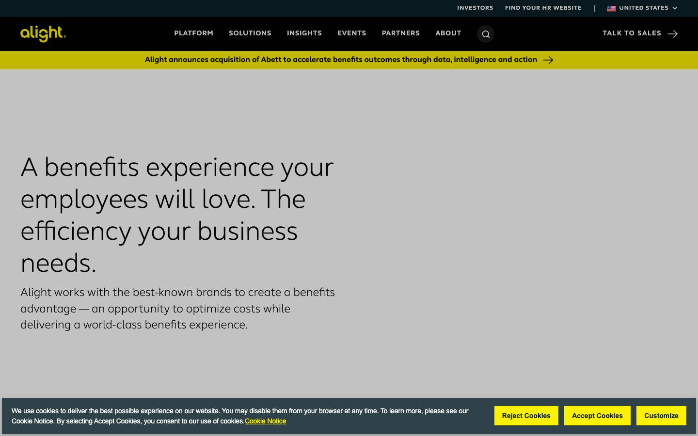 Alight's homepage, as read on Oct 2, 2026