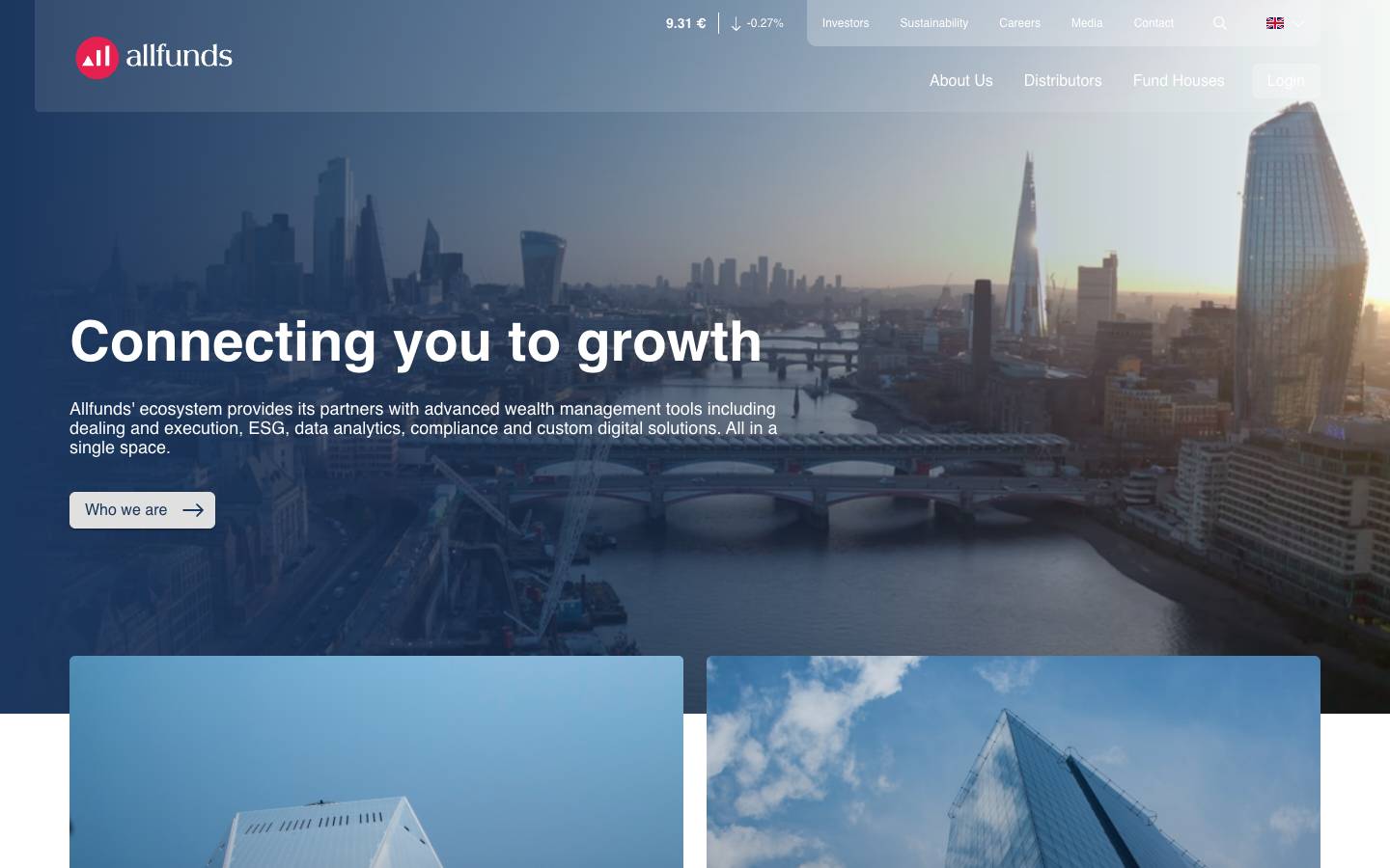 Allfunds Group's homepage, as read on Oct 2, 2026