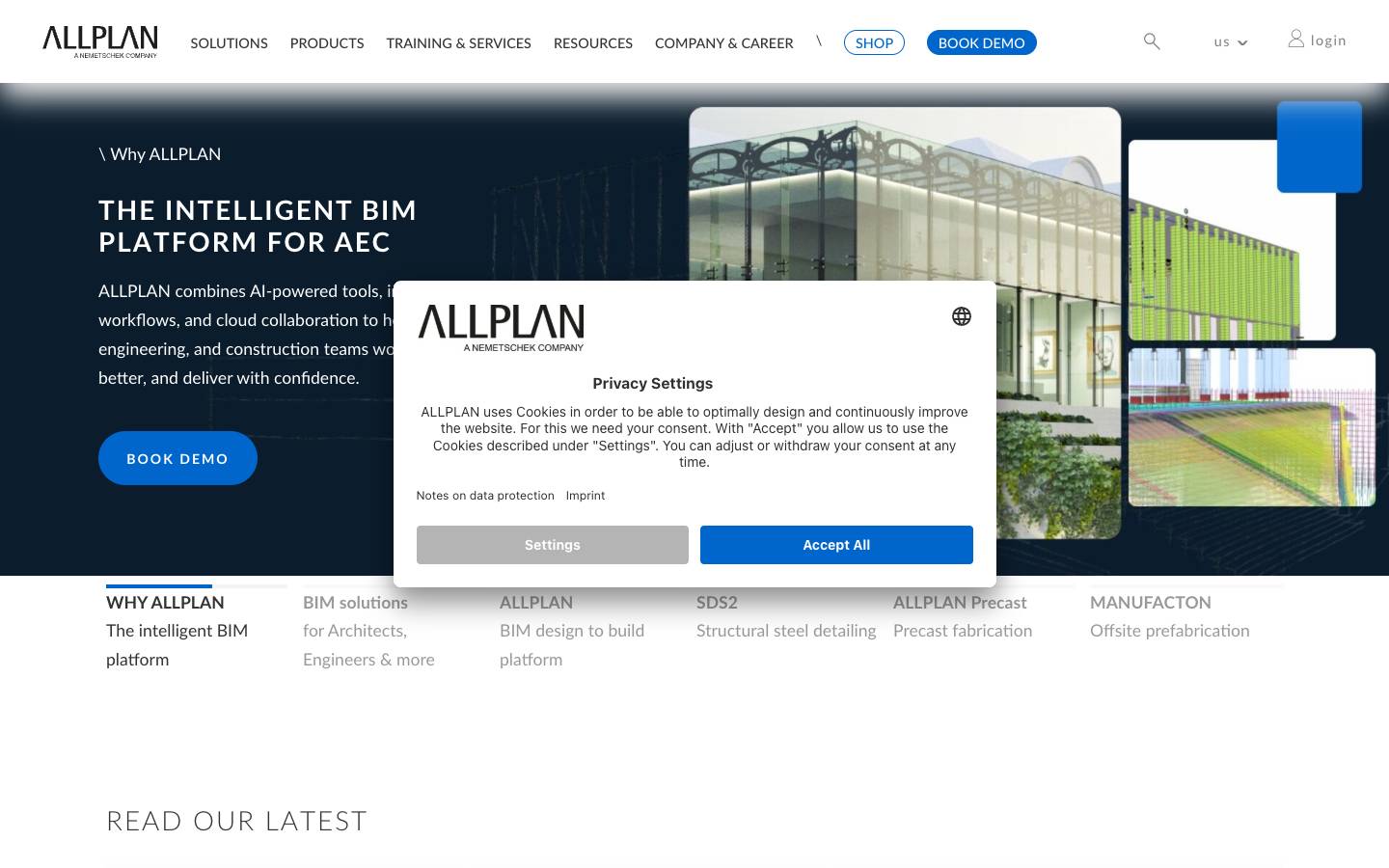 Allplan's homepage, as read on Oct 2, 2026