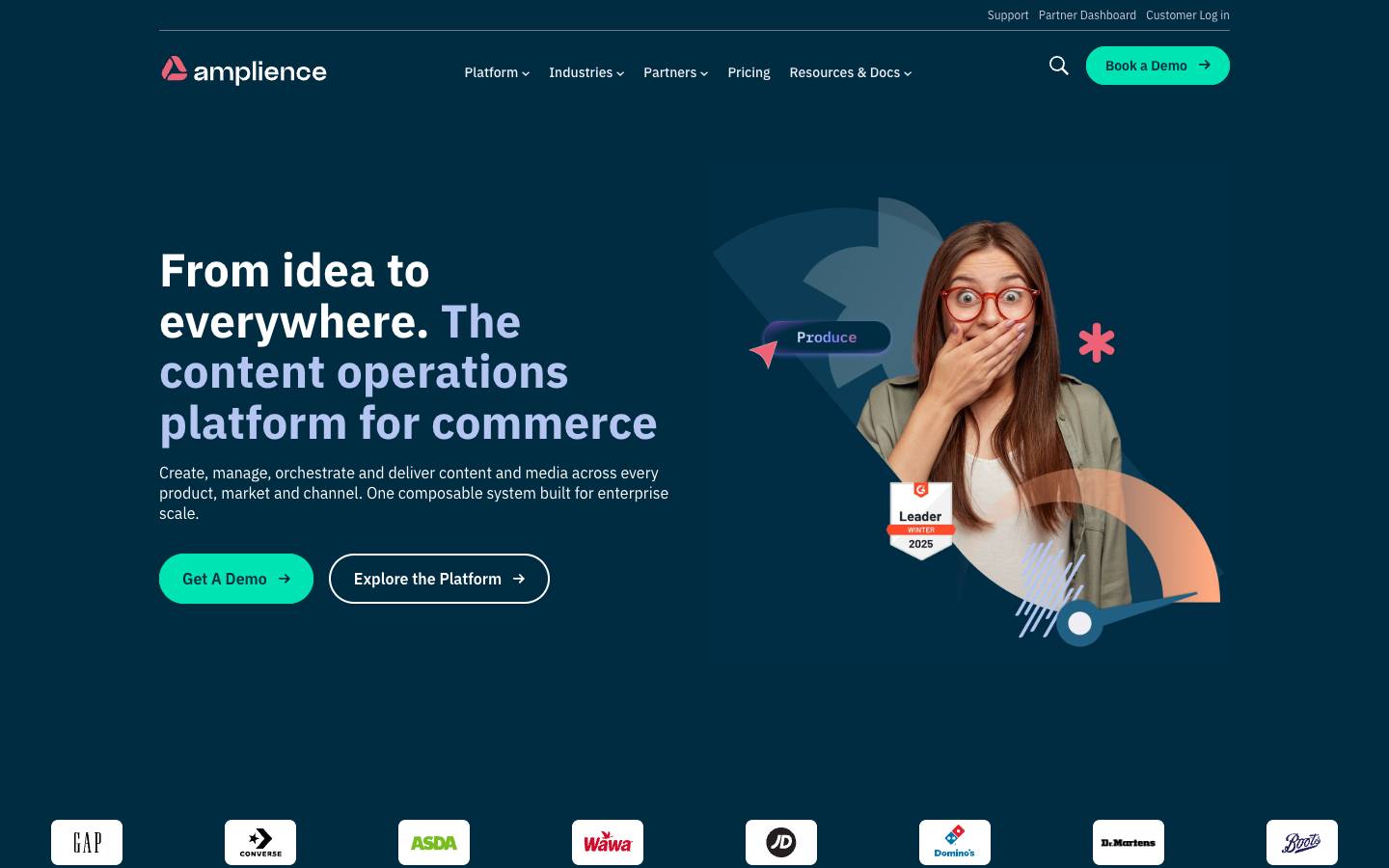 Amplience's homepage, as read on Oct 2, 2026
