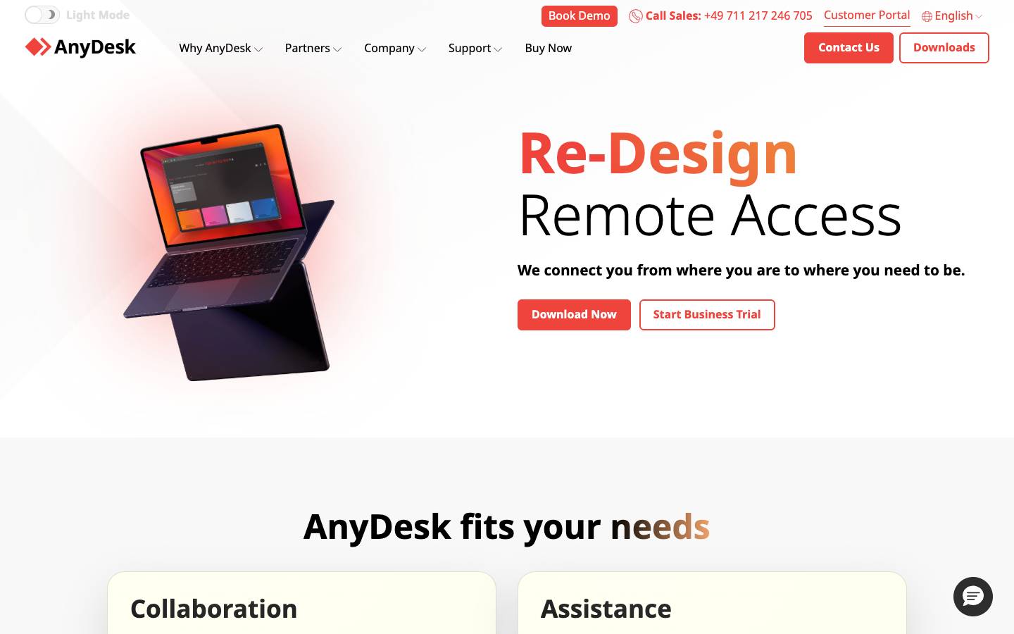 Anydesk's homepage, as read on Oct 2, 2026