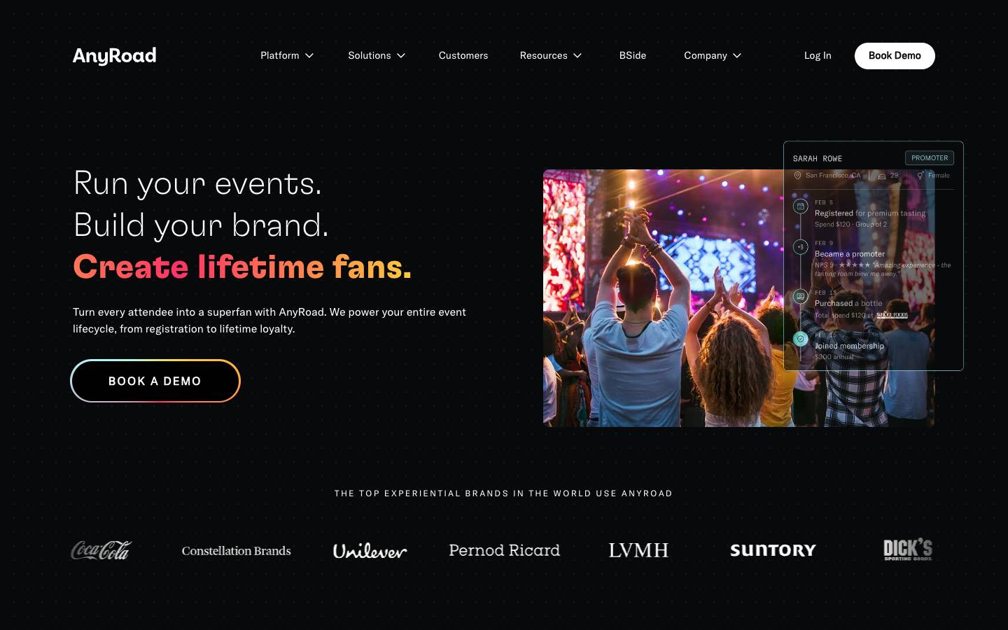 Anyroad's homepage, as read on Oct 2, 2026