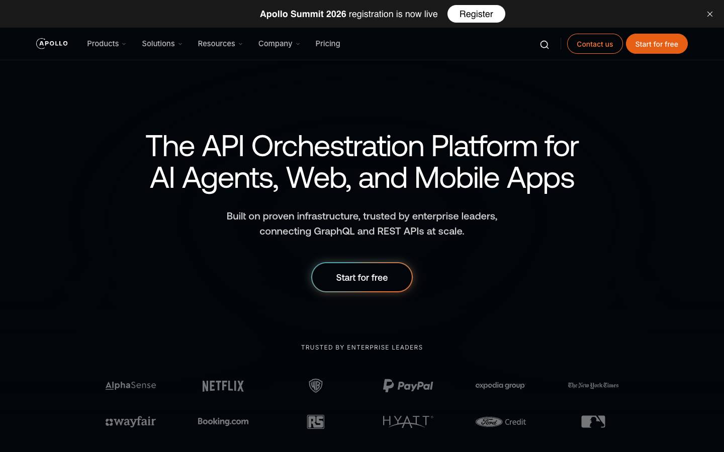 Apollo GraphQL's homepage, as read on Oct 2, 2026