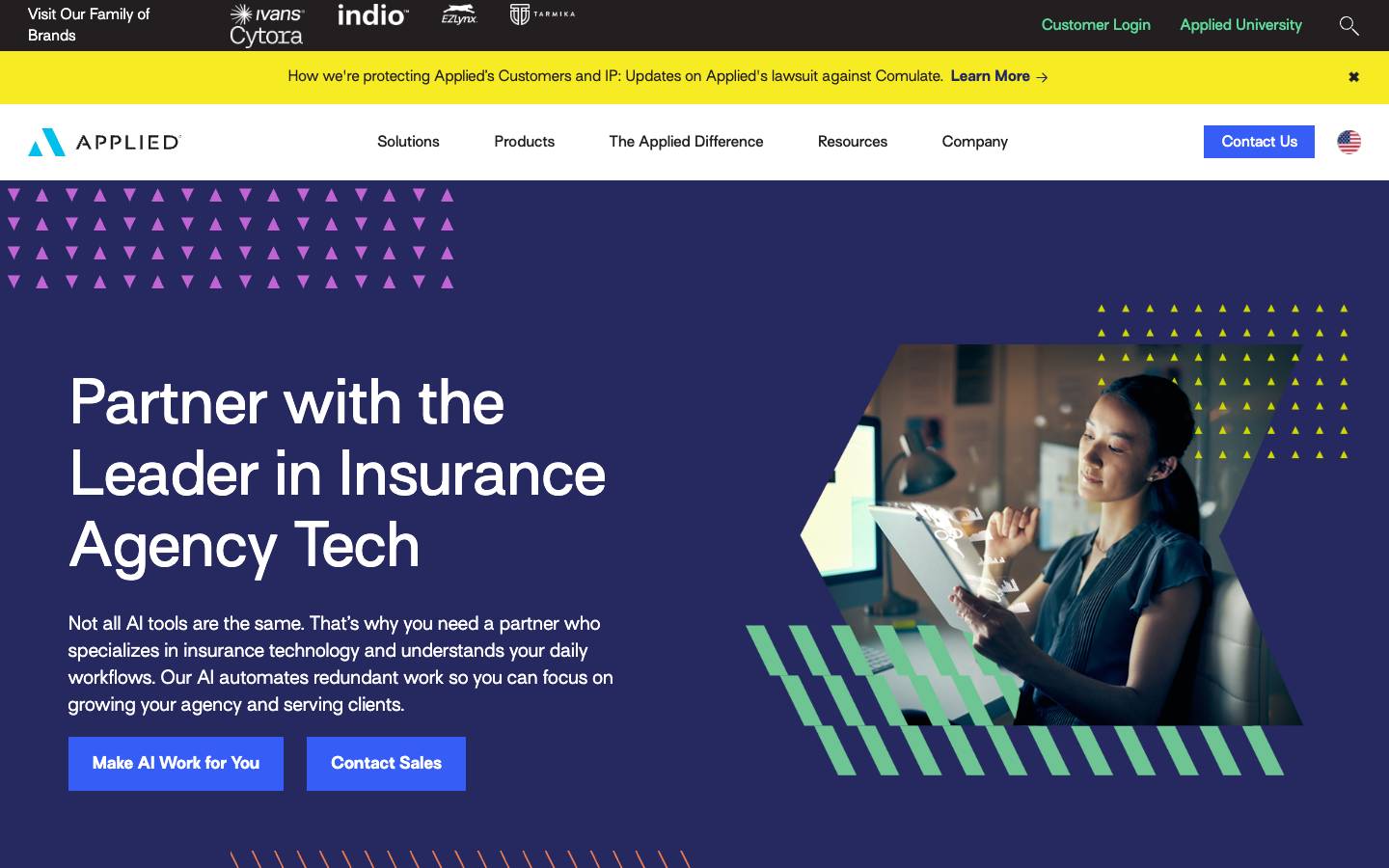 Applied Systems's homepage, as read on Oct 2, 2026