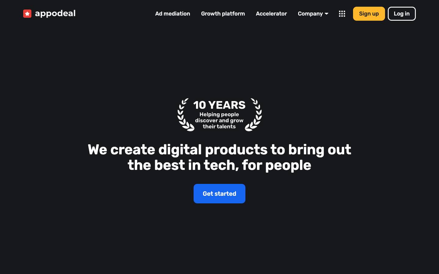 Appodeal's homepage, as read on Oct 2, 2026