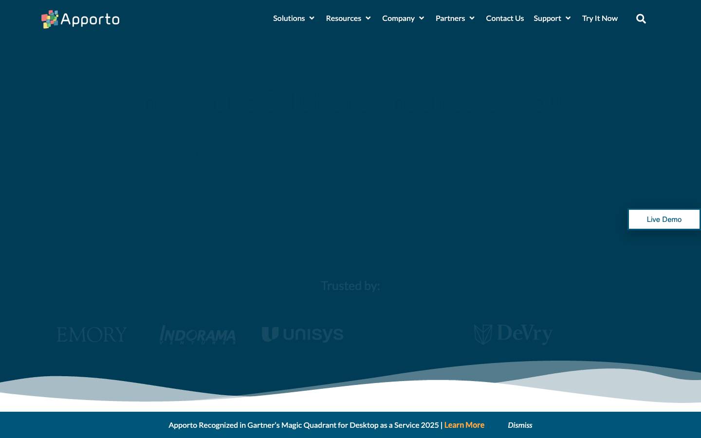 Apporto's homepage, as read on Oct 6, 2026