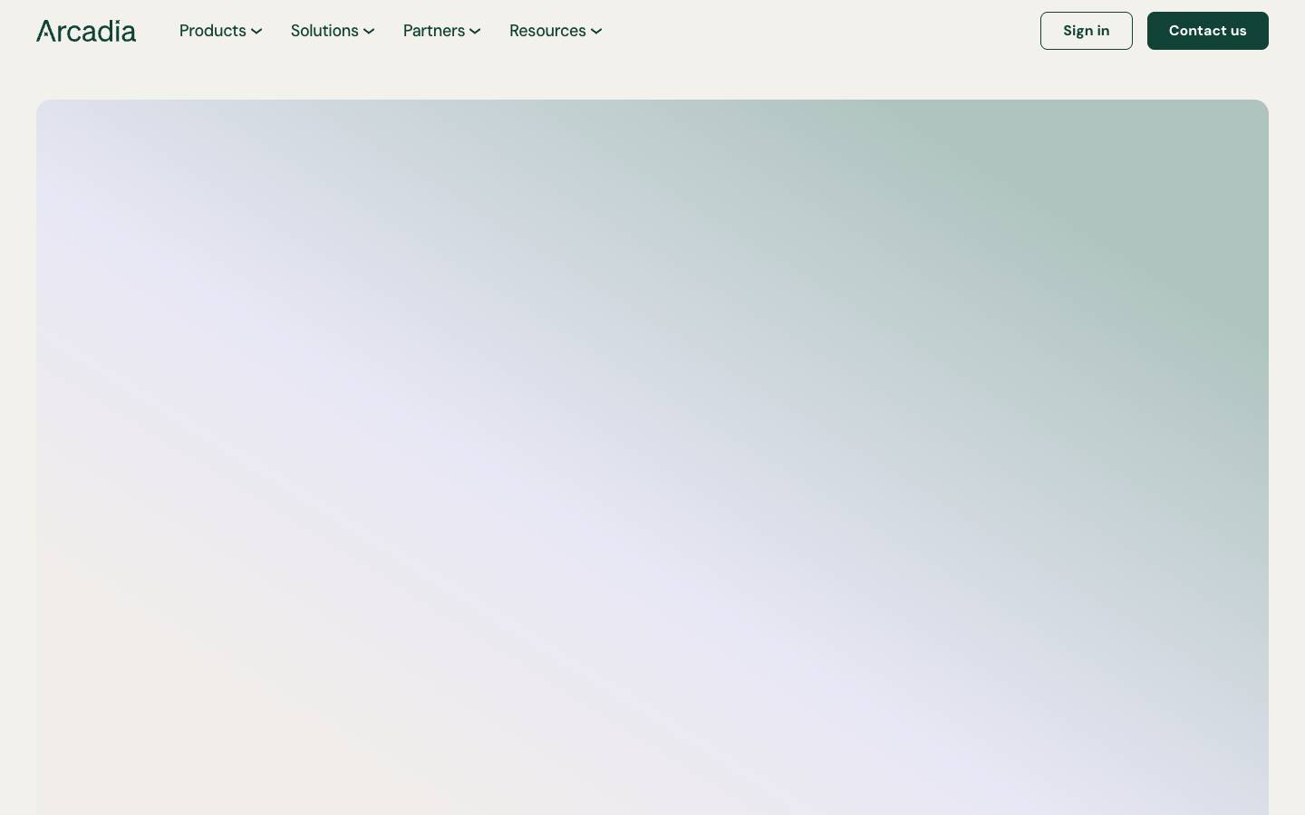 Arcadia's homepage, as read on Oct 6, 2026