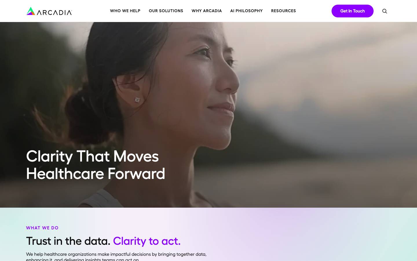 Arcadia's homepage, as read on Oct 2, 2026
