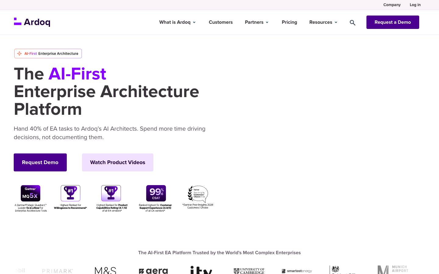 Ardoq's homepage, as read on Oct 2, 2026