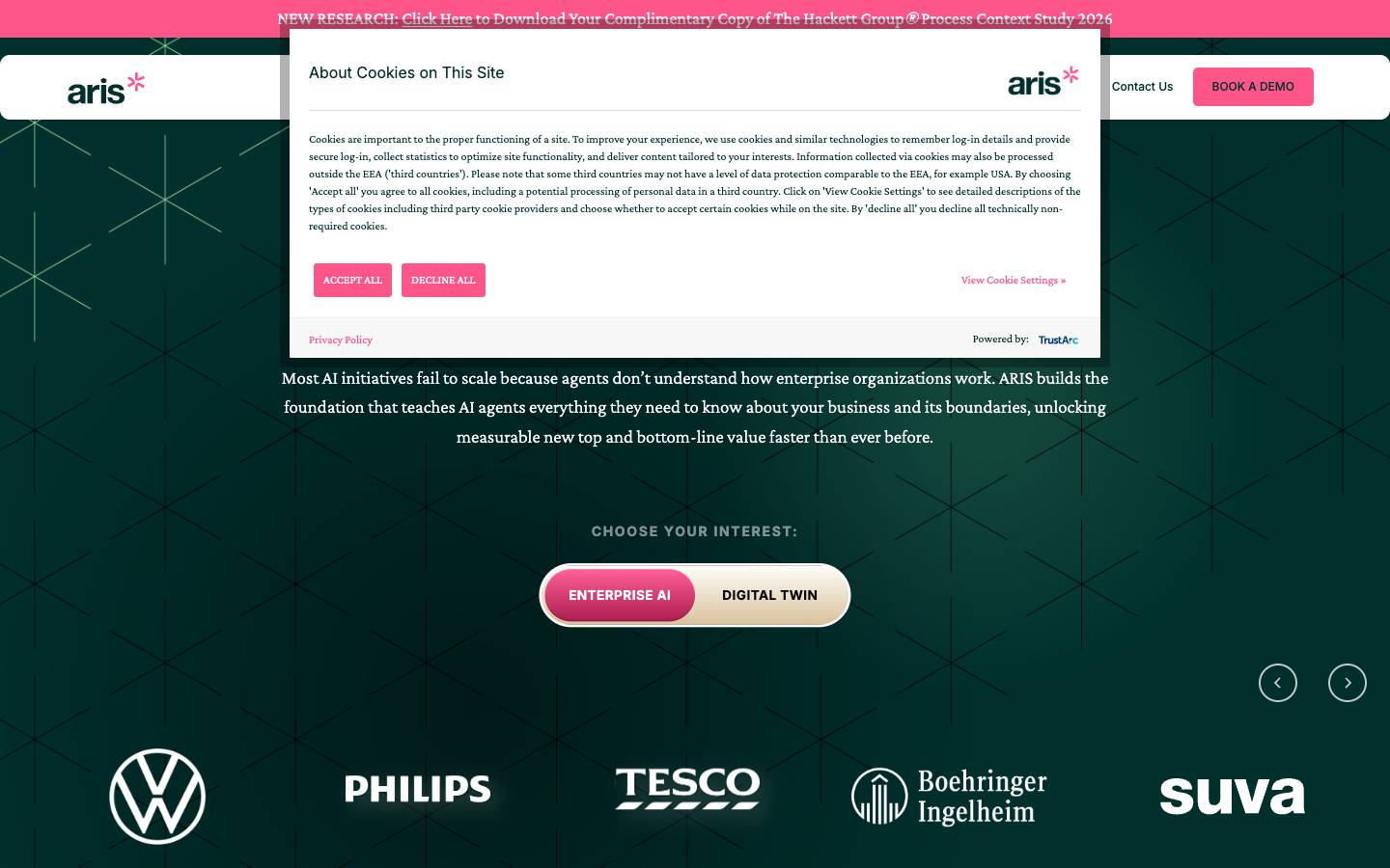 ARIS's homepage, as read on Oct 2, 2026
