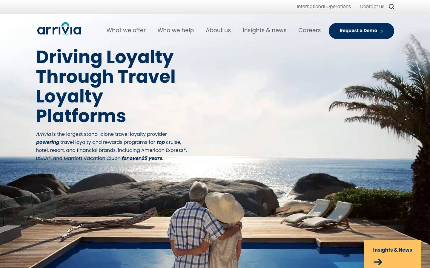 Arrivia's homepage, as read on Oct 6, 2026