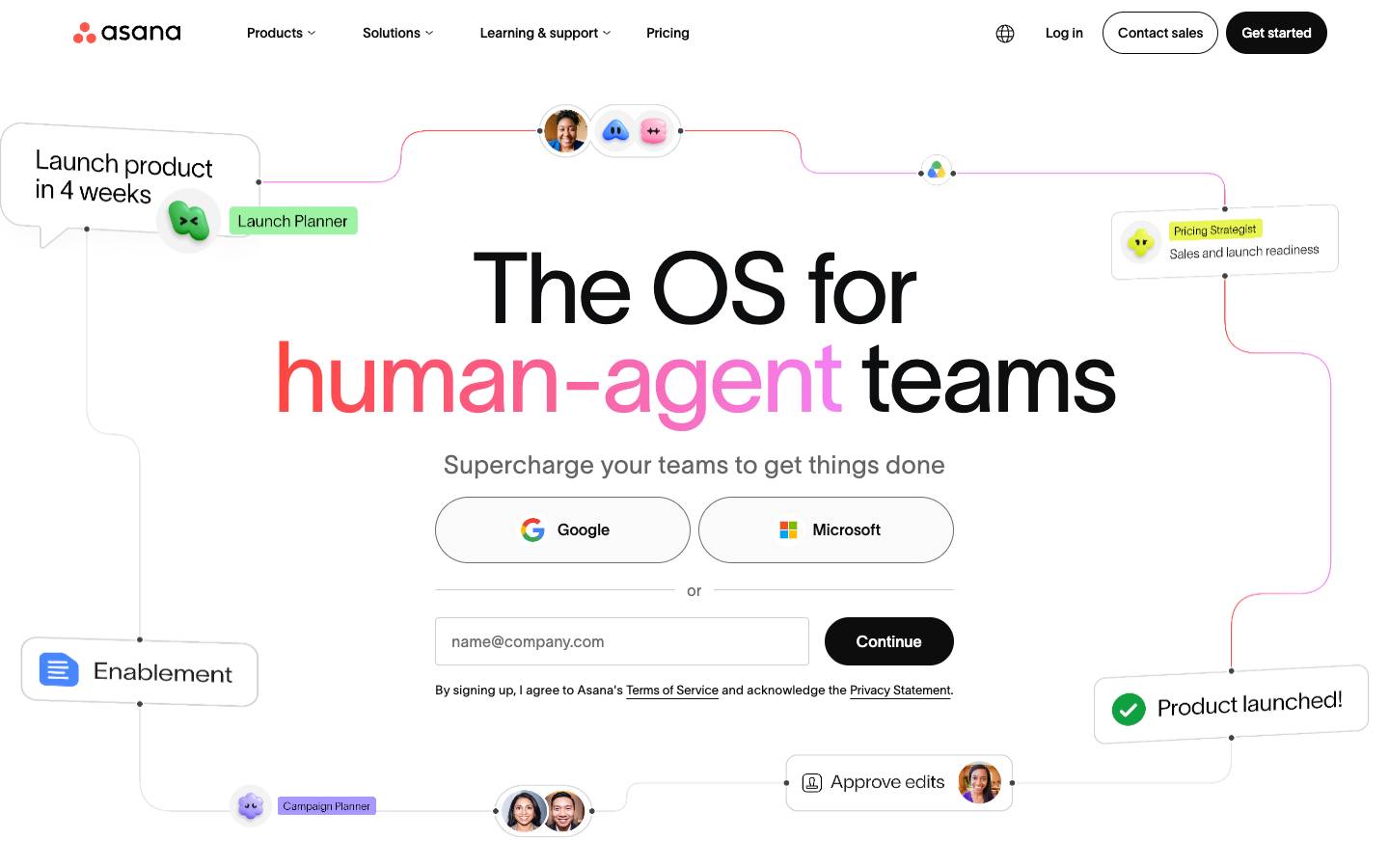 Asana's homepage, as read on Oct 2, 2026