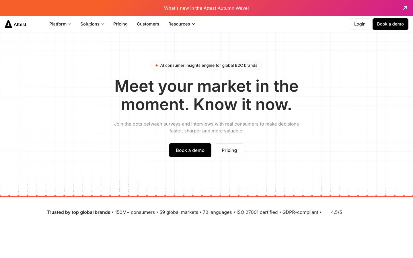 Attest's homepage, as read on Oct 2, 2026