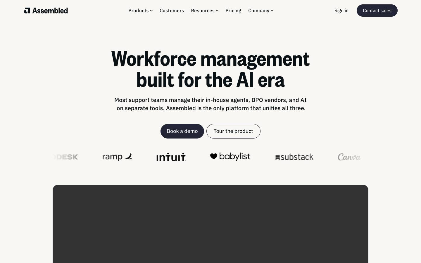 Assembled's homepage, as read on Oct 2, 2026