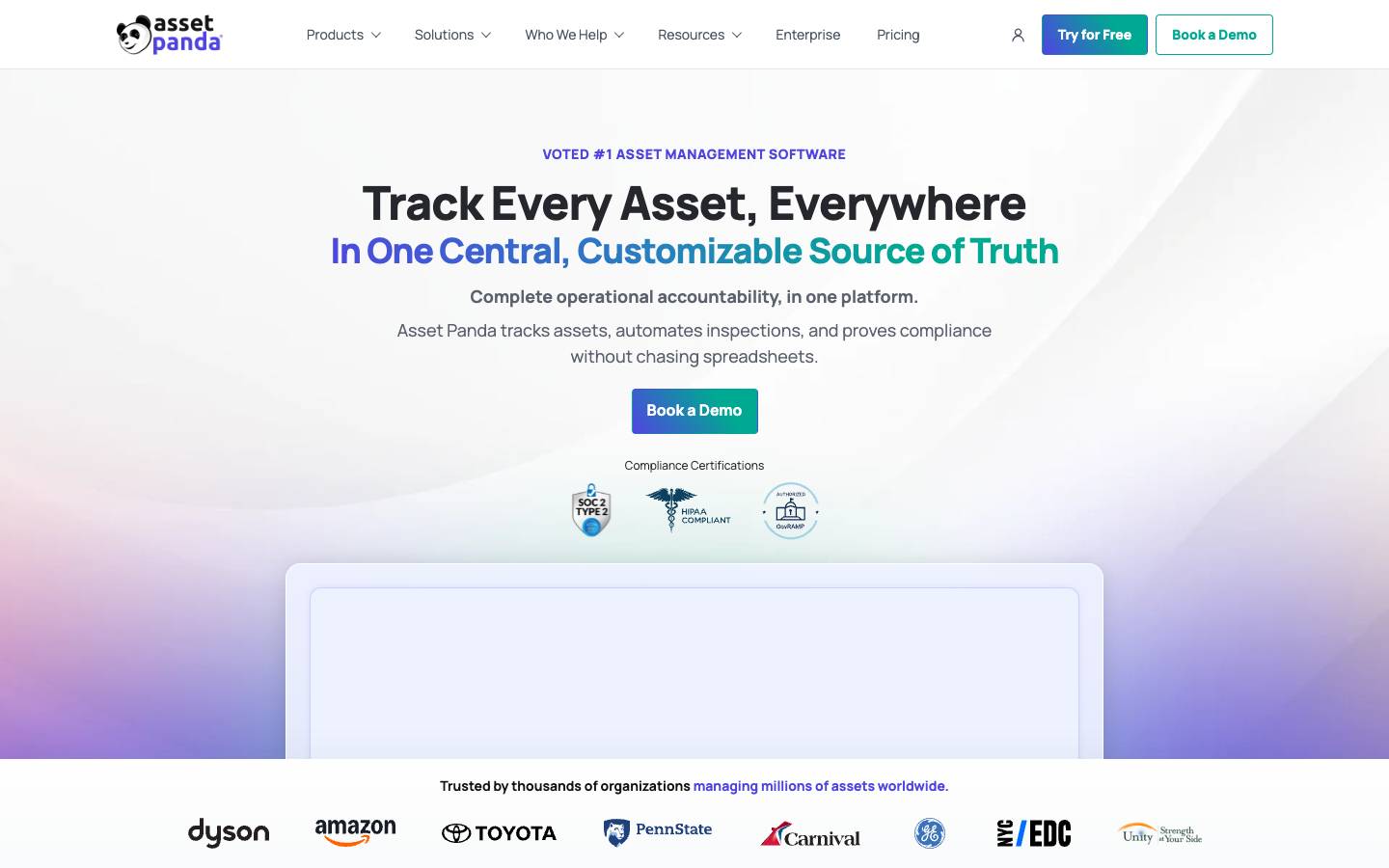 Asset Panda's homepage, as read on Oct 2, 2026
