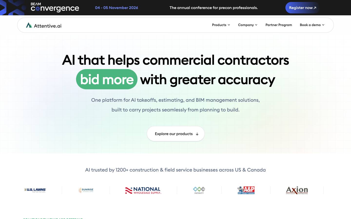 Attentive.AI's homepage, as read on Oct 2, 2026