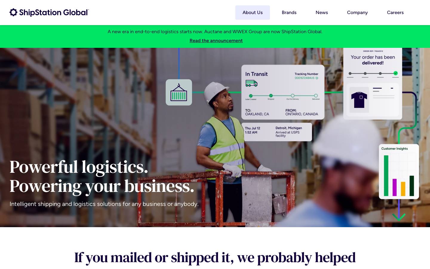 Auctane's homepage, as read on Oct 2, 2026