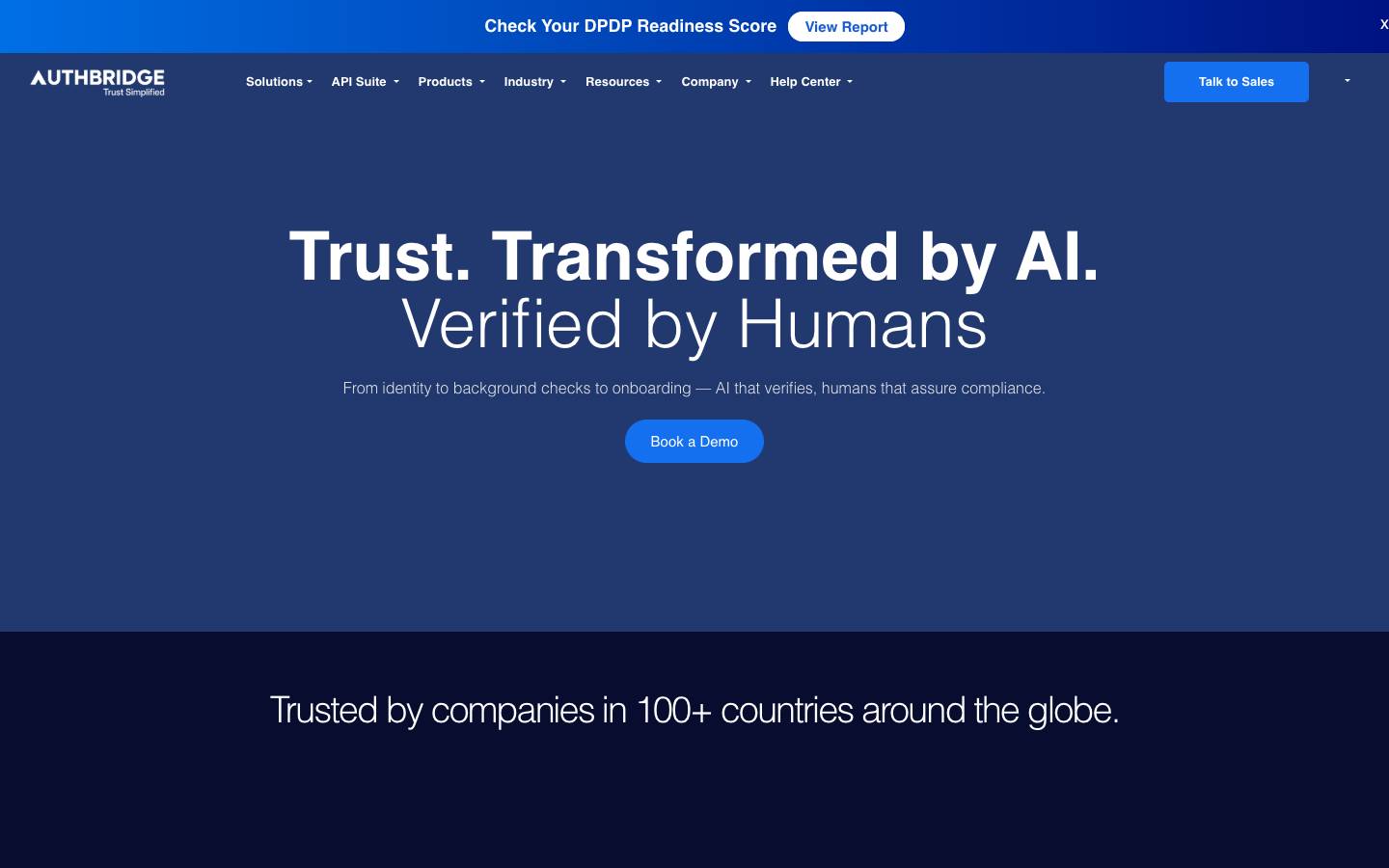 AuthBridge's homepage, as read on Oct 6, 2026