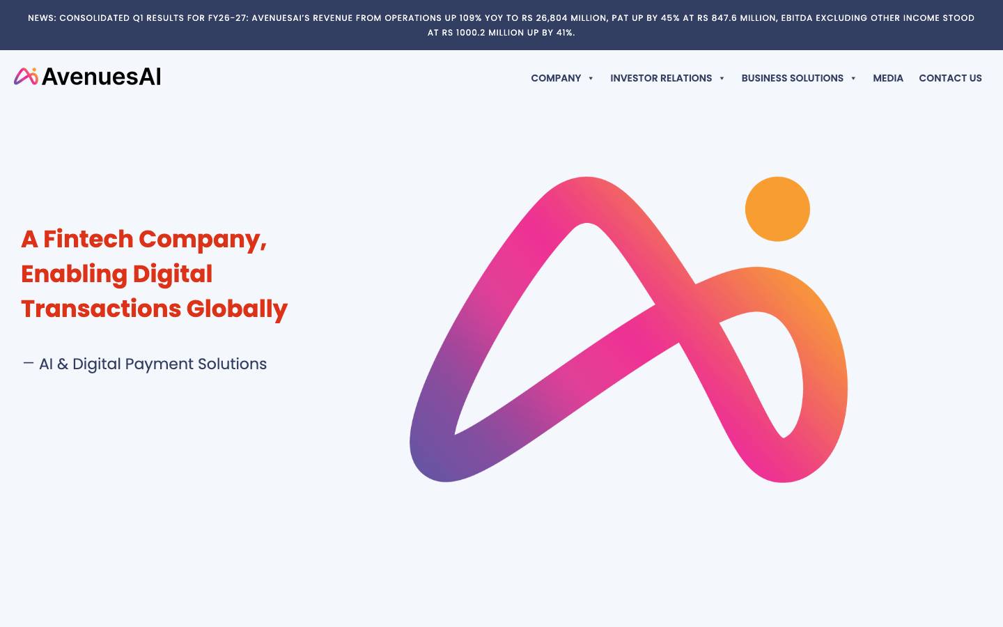 AvenuesAI's homepage, as read on Oct 2, 2026