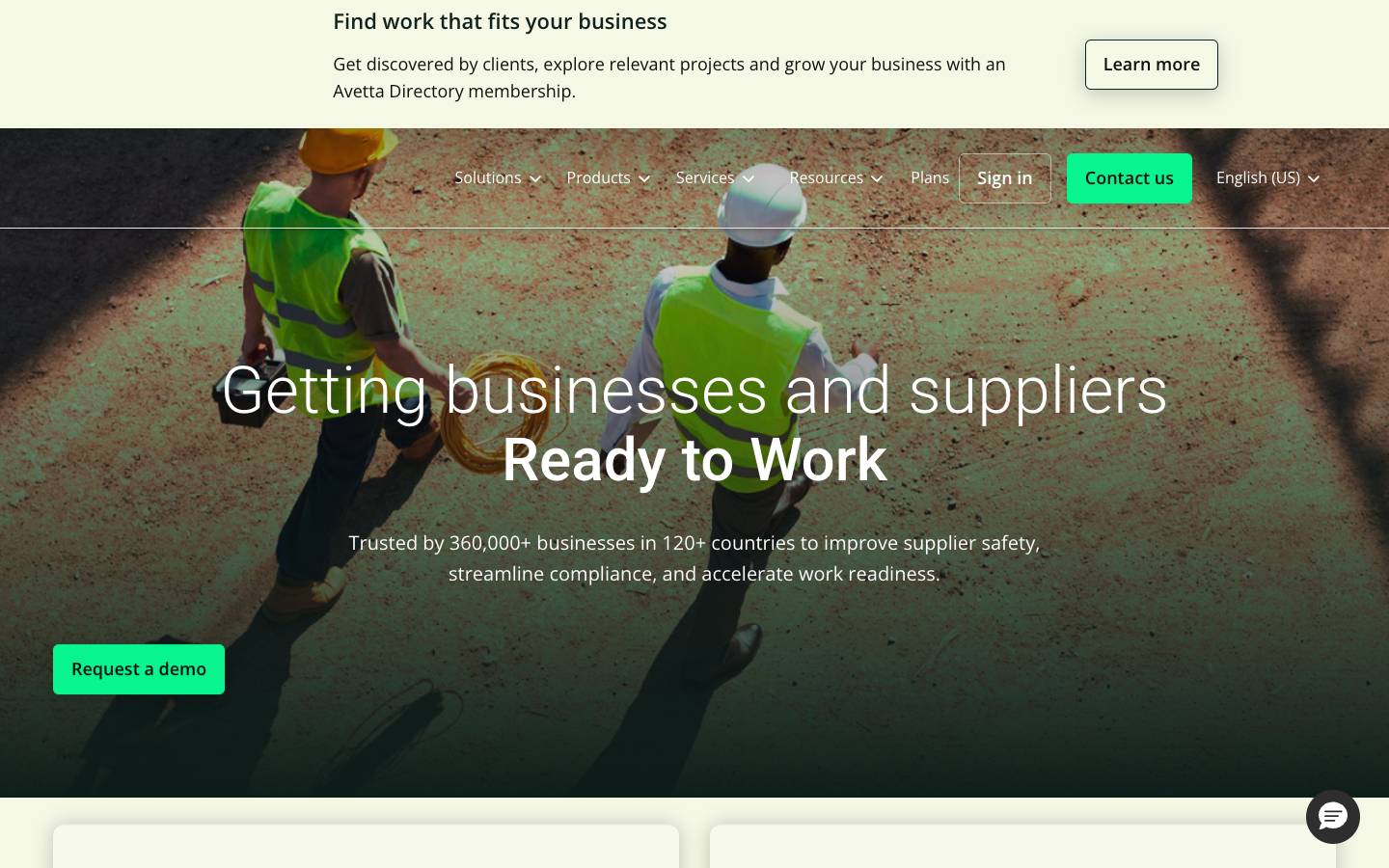 Avetta's homepage, as read on Oct 2, 2026