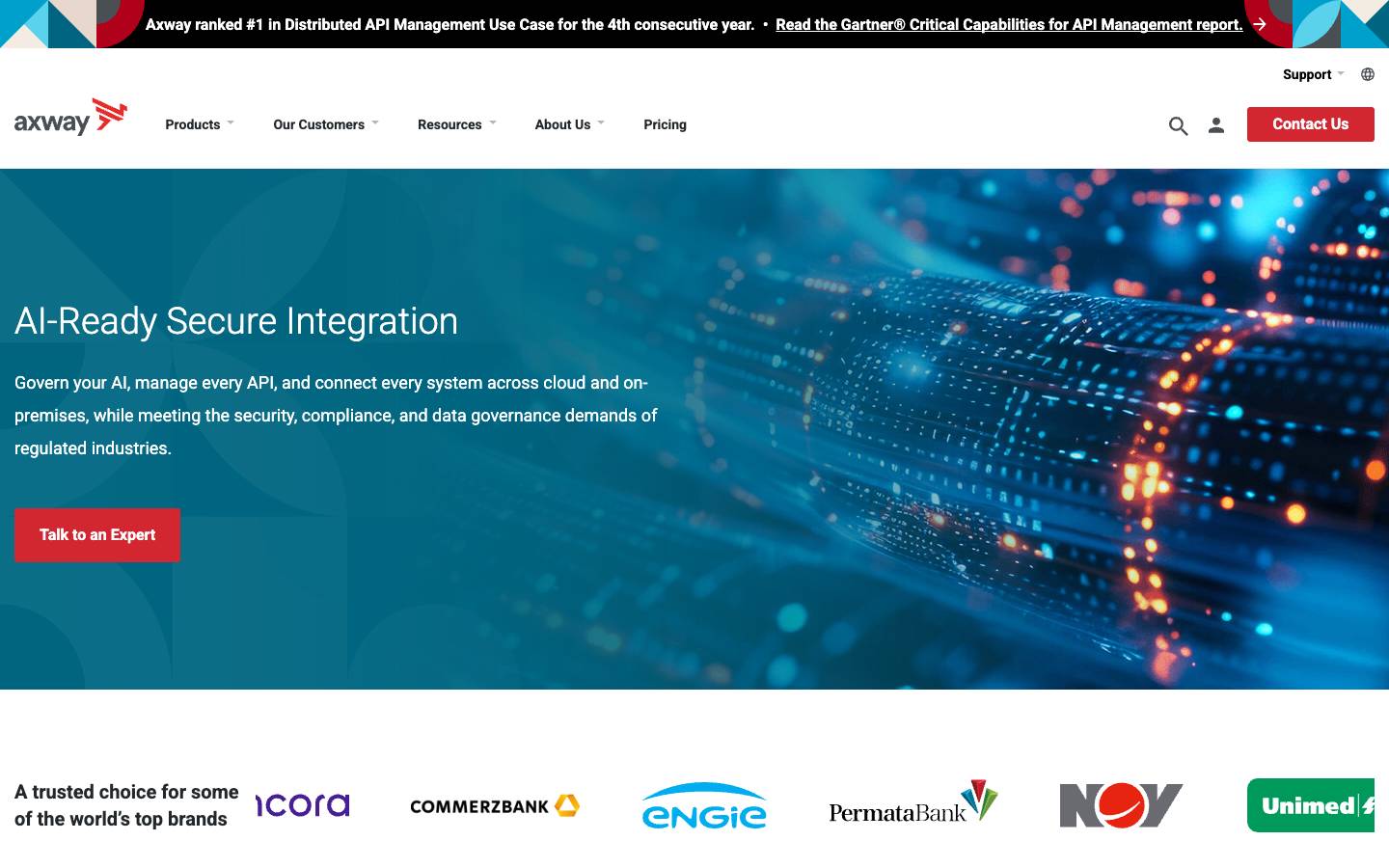 Axway's homepage, as read on Oct 2, 2026