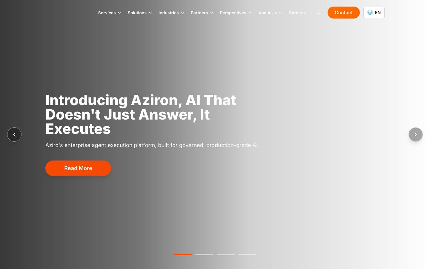 Aziro's homepage, as read on Oct 2, 2026