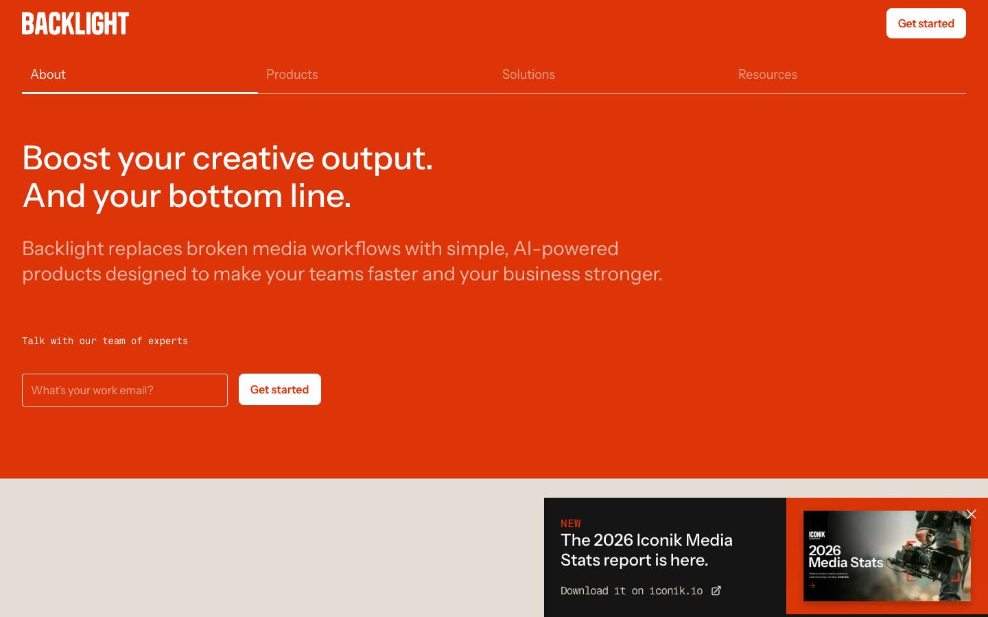 Backlight's homepage, as read on Oct 2, 2026